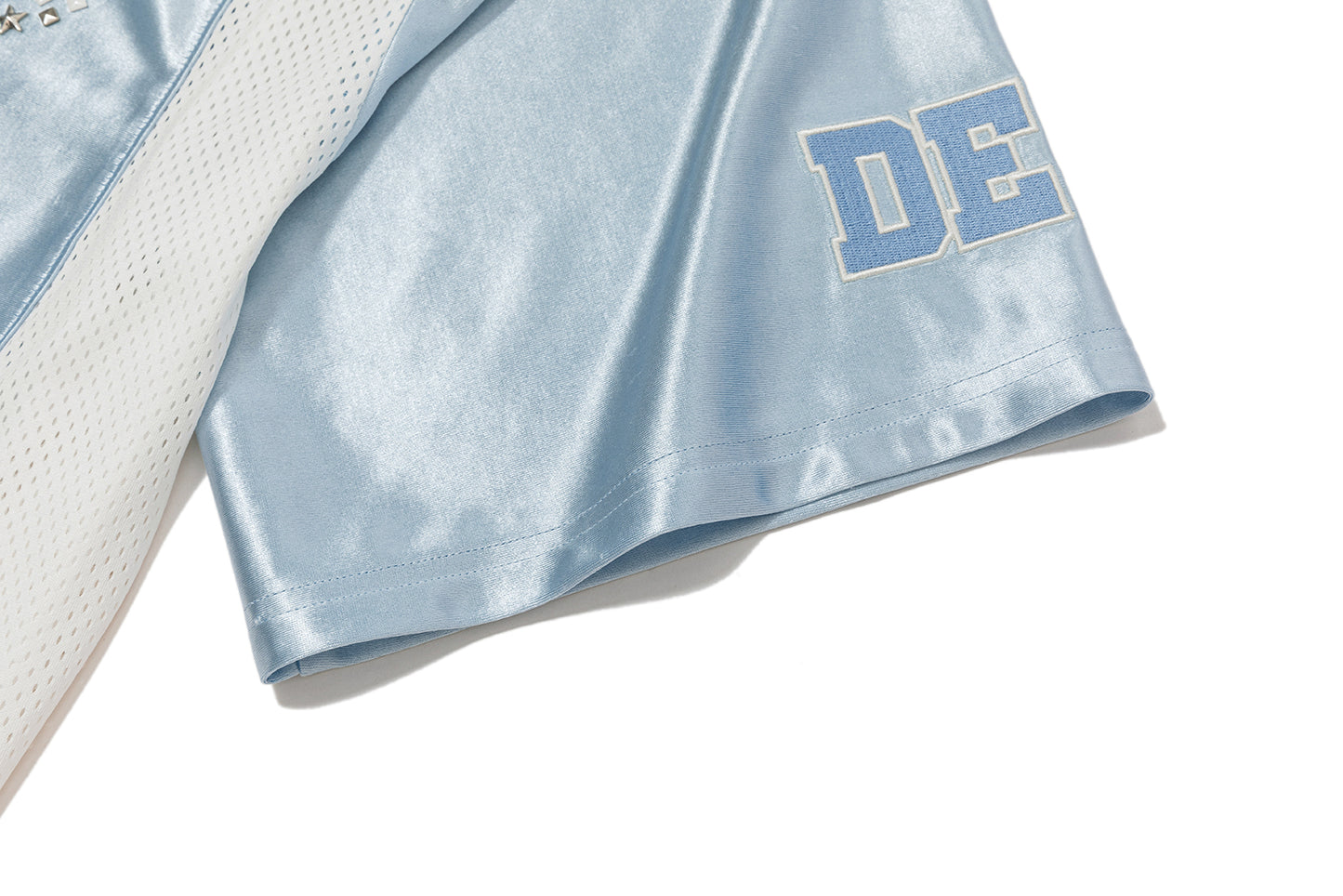 13DE MARZO Bear Cheerleader Satin Jersey T-shirt Blue - 13DE MARZO