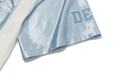 13DE MARZO Bear Cheerleader Satin Jersey T-shirt Blue - 13DE MARZO