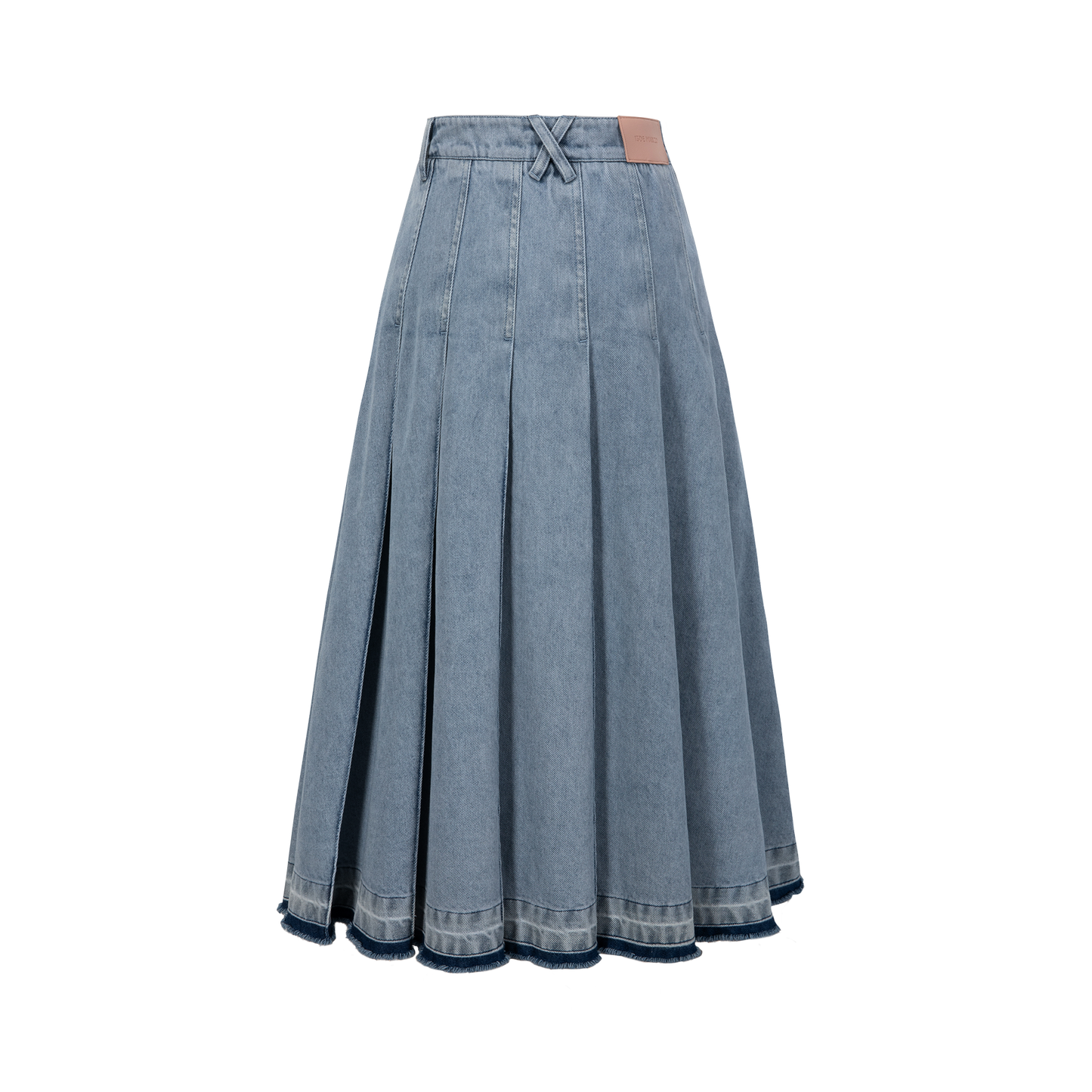 13DE MARZO Doozoo Accordion Pleated Denim Dress