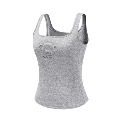 13DE MARZO Bear Logo Tank Top Dark Grey