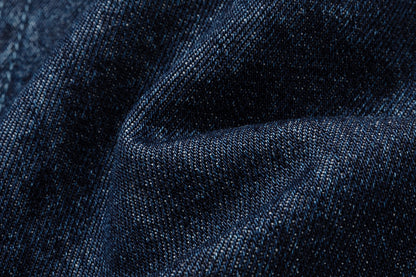 13DE MARZO Two-piece Style Smocked Denim Skirt Navy Blue