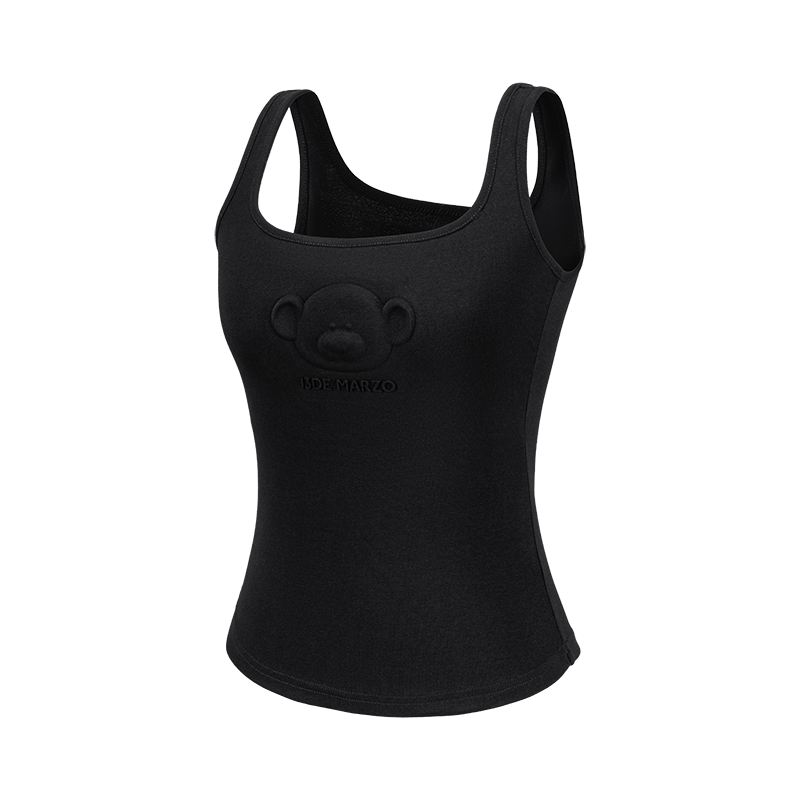 13DE MARZO Bear Logo Tank Top Black