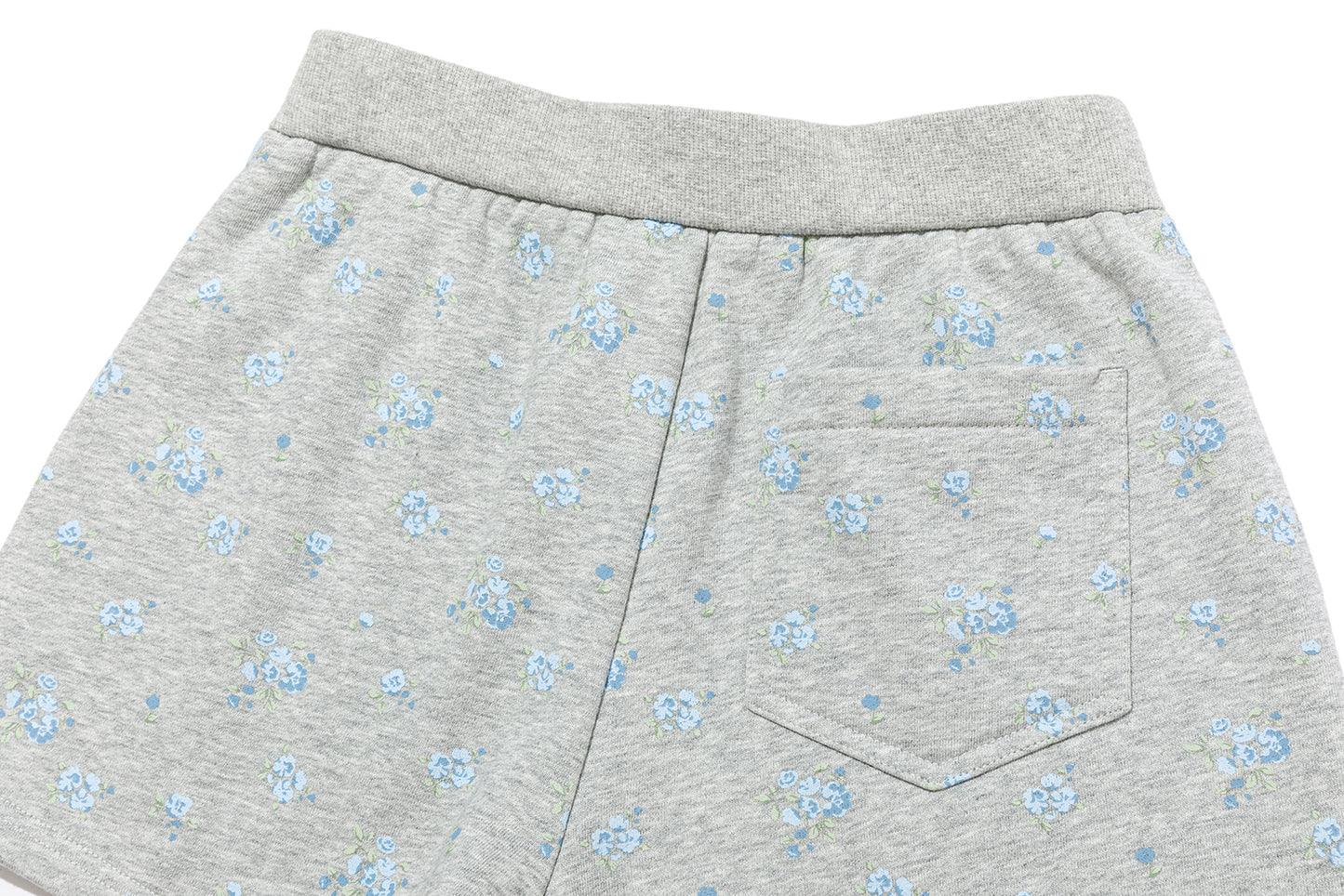 13DE MARZO Floral Print Sweatpants Shorts Grey