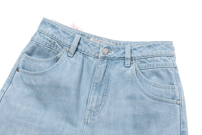 13DE MARZO Cuffed Wide-Leg Jeans Blue