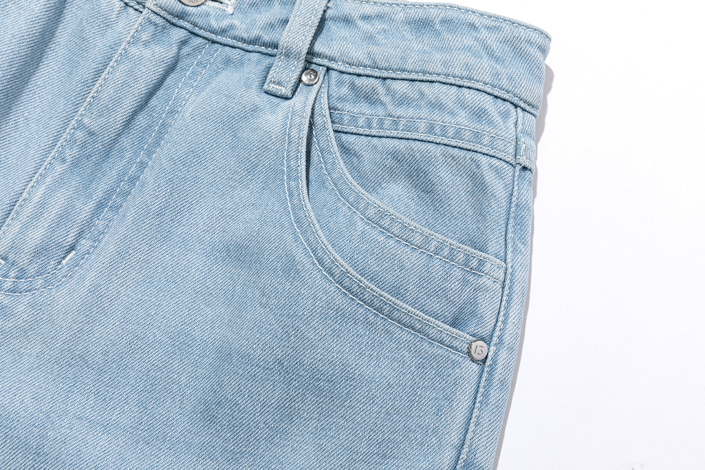 13DE MARZO Cuffed Wide-Leg Jeans Blue