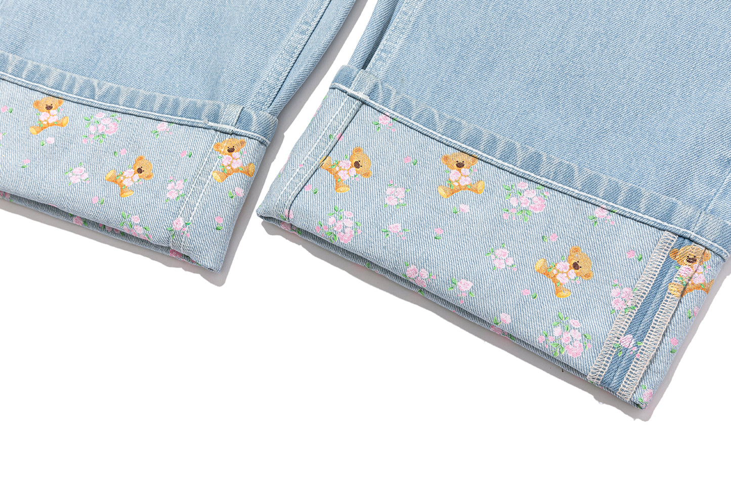 13DE MARZO Cuffed Wide-Leg Jeans Blue