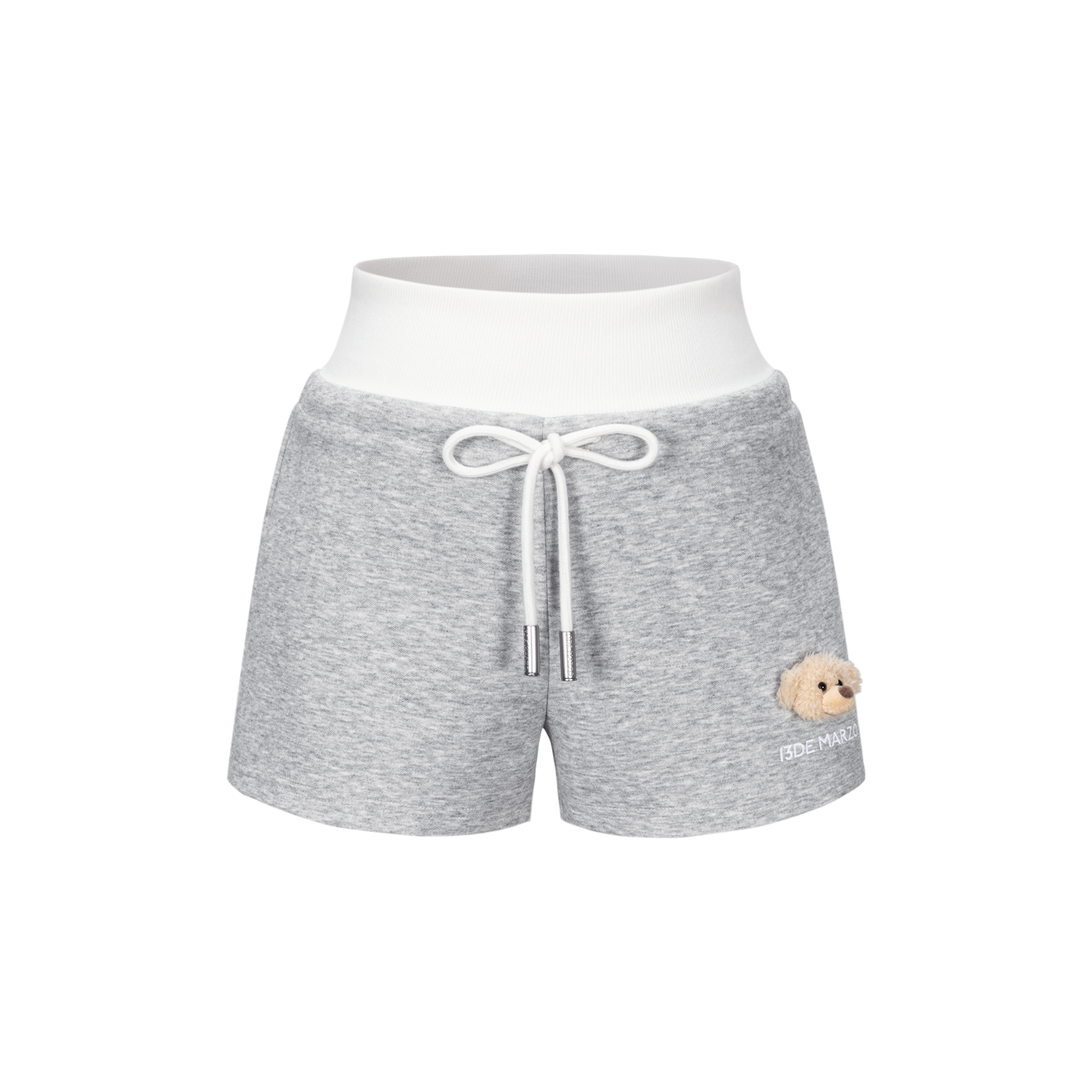13DE MARZO Sports Shorts with Double Waistband Grey - 13DE MARZO