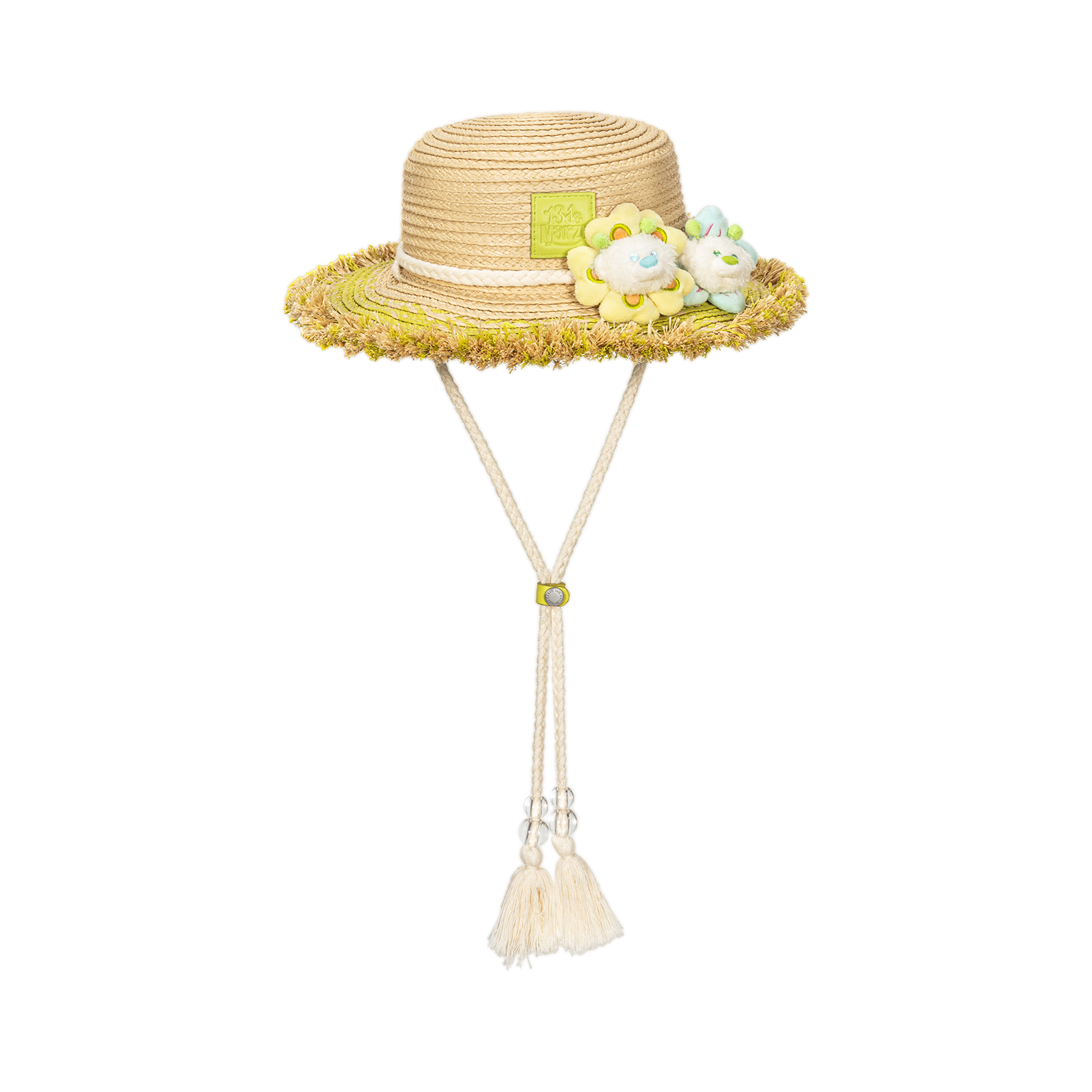 13DE MARZO Floral BabyBear Straw Hat - 13DE MARZO