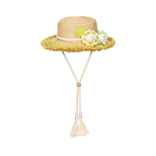13DE MARZO Floral BabyBear Straw Hat - 13DE MARZO
