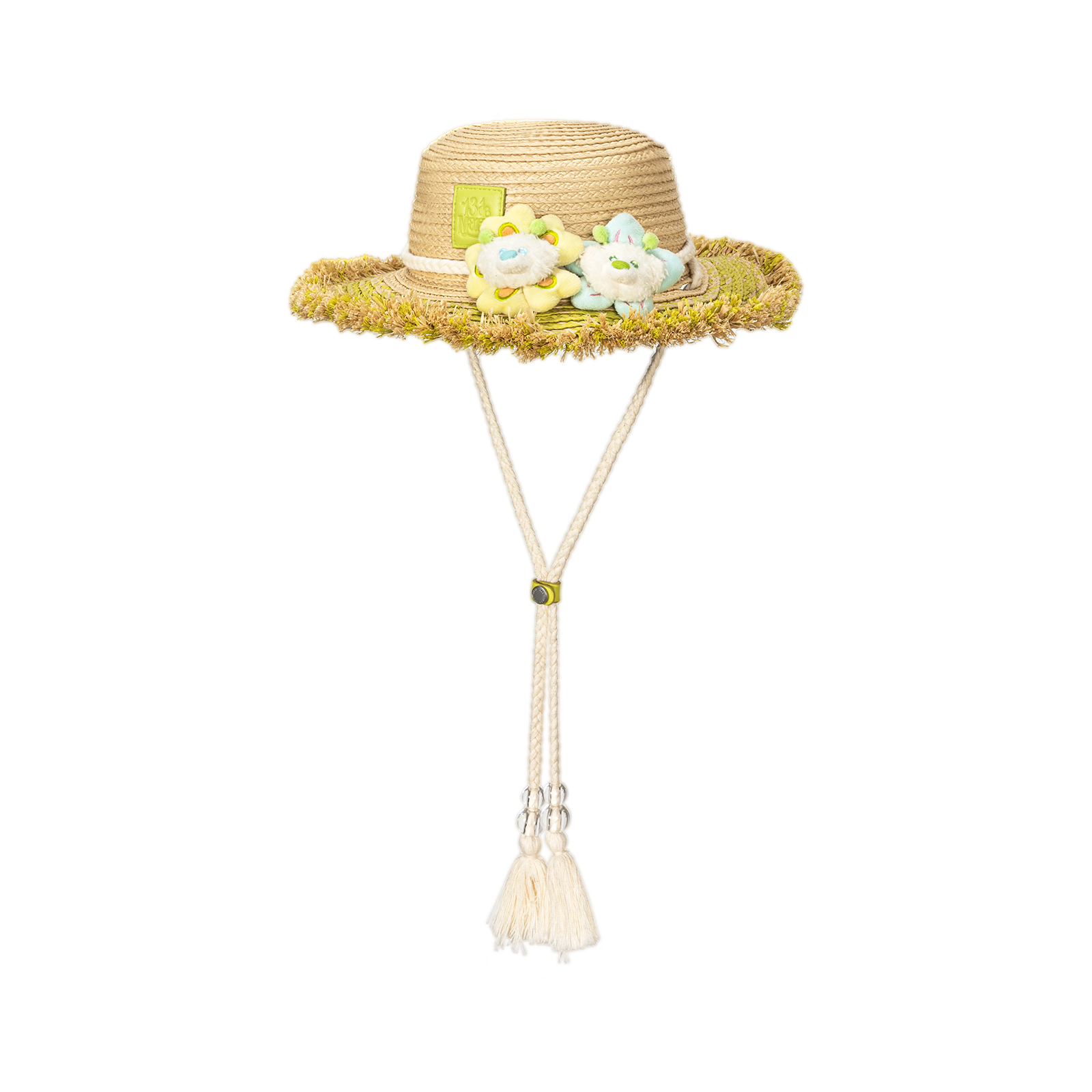 13DE MARZO Floral BabyBear Straw Hat - 13DE MARZO