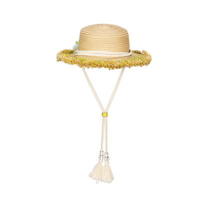 13DE MARZO Floral BabyBear Straw Hat - 13DE MARZO