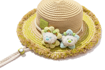 13DE MARZO Floral BabyBear Straw Hat - 13DE MARZO