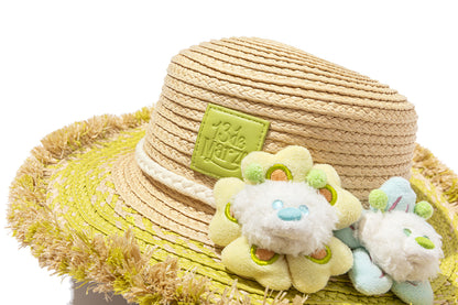 13DE MARZO Floral BabyBear Straw Hat - 13DE MARZO