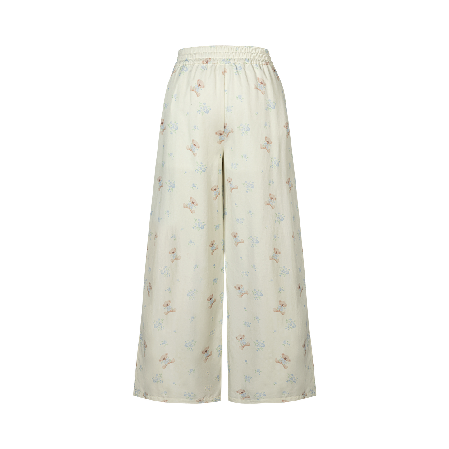 13DE MARZO All-Over Floral Print Loose Pants Beige