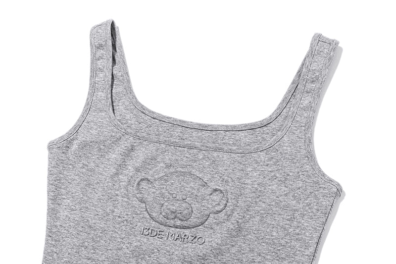 13DE MARZO Bear Logo Tank Top Dark Grey