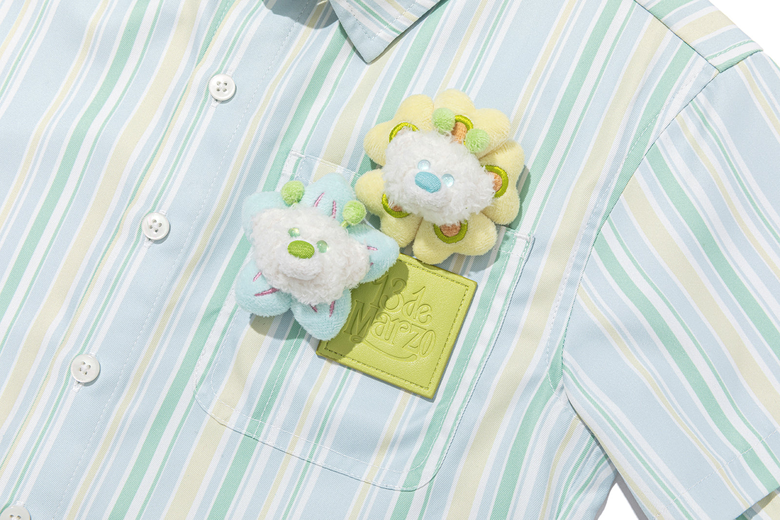 13DE MARZO Floral BabyBear Shirt Green - 13DE MARZO