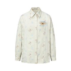 13DE MARZO All-Over Floral Print Shirt Beige