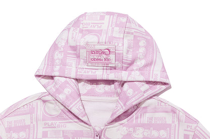 13DE MARZO BabyBear Bubblegum Zipup Hoodie Pink