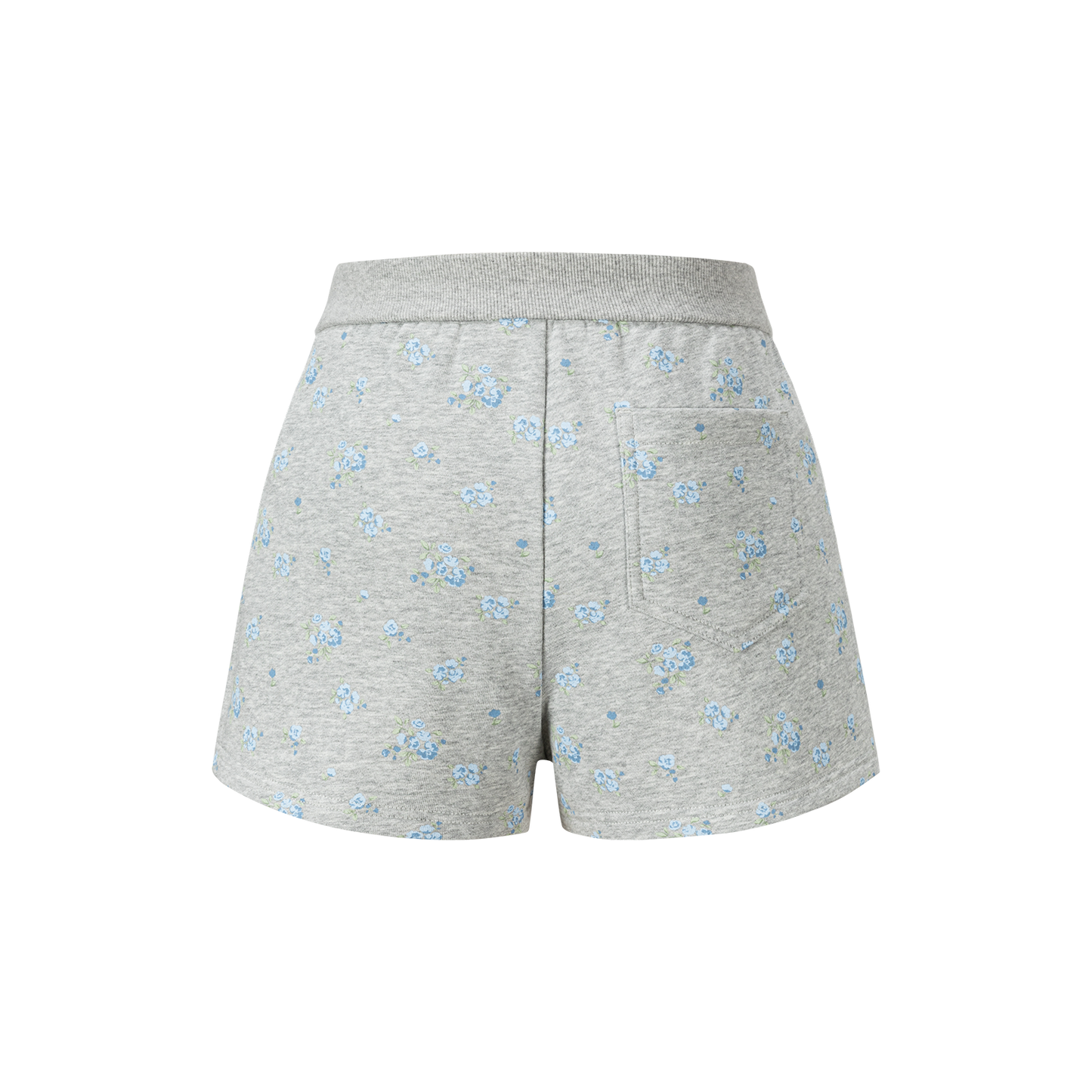 13DE MARZO Floral Print Sweatpants Shorts Grey