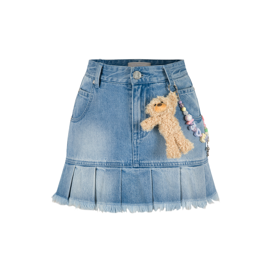 13DE MARZO Logo Bead Chain Denim Skirt - 13DE MARZO