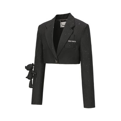 13DE MARZO Short Sparkle Blazer Black