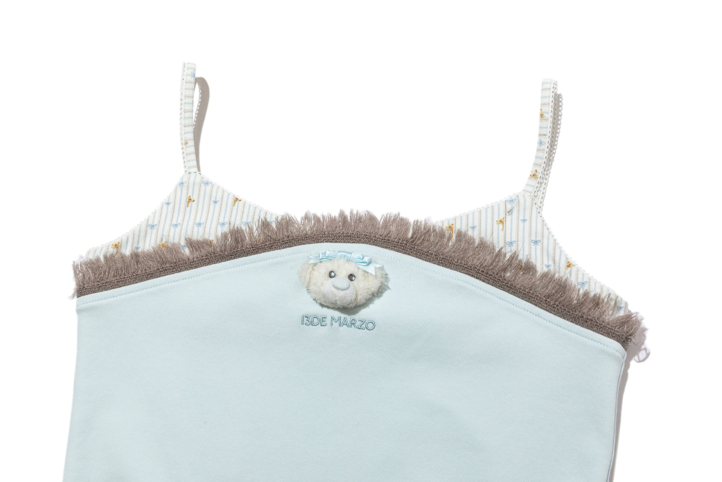 13DE MARZO Two-piece Style Fringe Camisole Blue