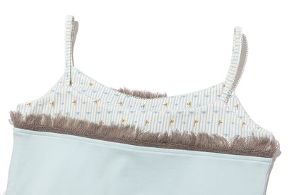 13DE MARZO Two-piece Style Fringe Camisole Blue