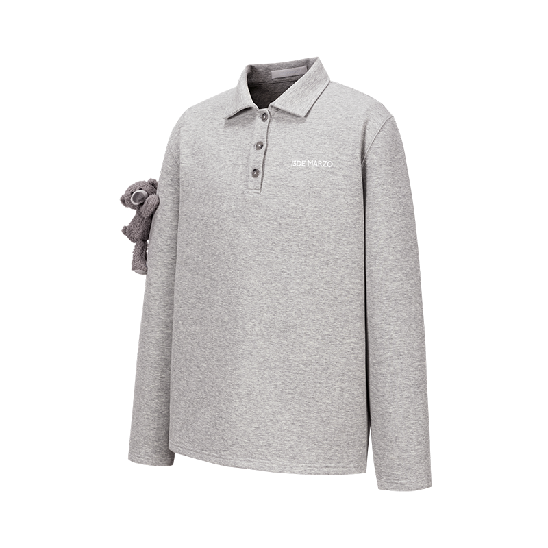 13DE MARZO Bear Polo T-shirt Grey