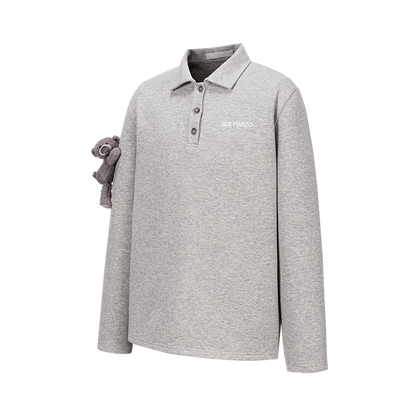 13DE MARZO Bear Polo T-shirt Grey