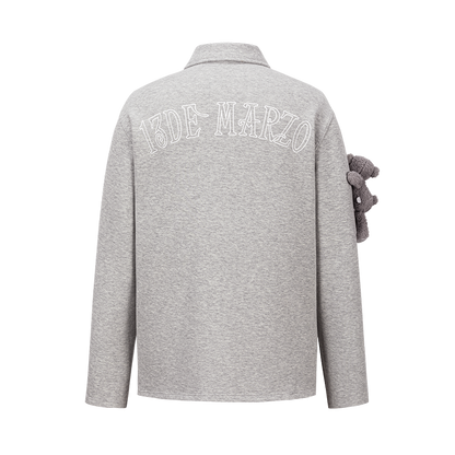 13DE MARZO Bear Polo T-shirt Grey