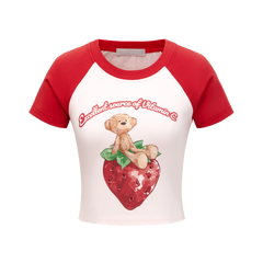 13DE MARZO Fruit Raglan Cropped-Top