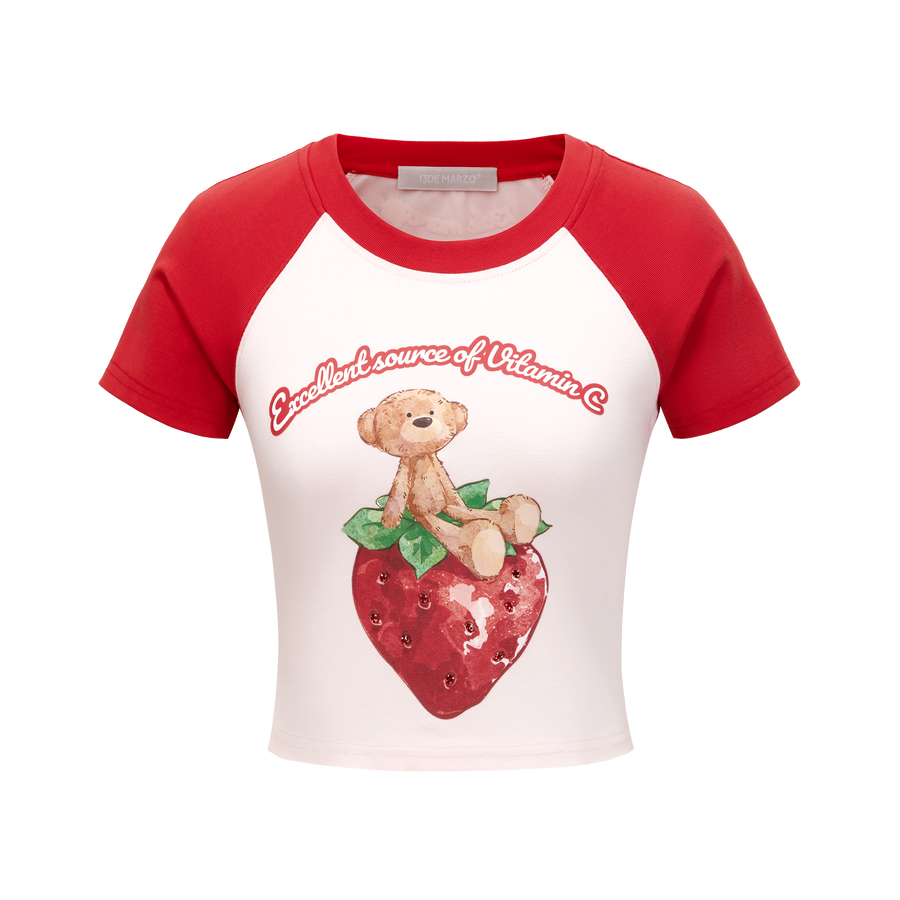 13DE MARZO Fruit Raglan Cropped-Top - 13DE MARZO