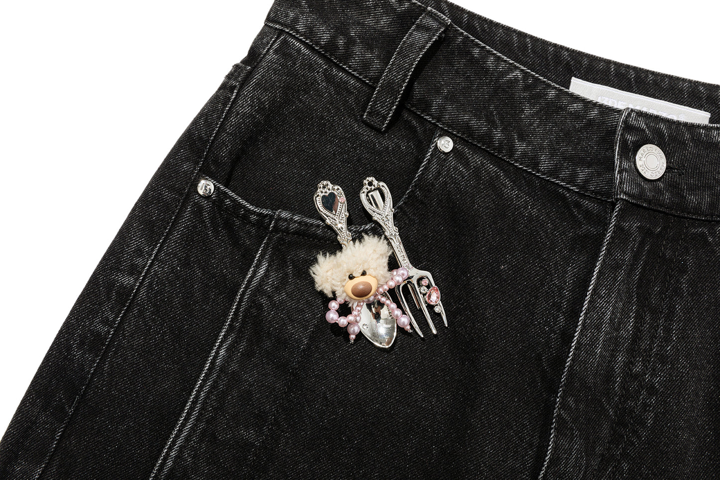 13DE MARZO Bear Fork Crinkle Jeans