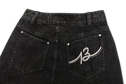 13DE MARZO Bear Fork Crinkle Jeans