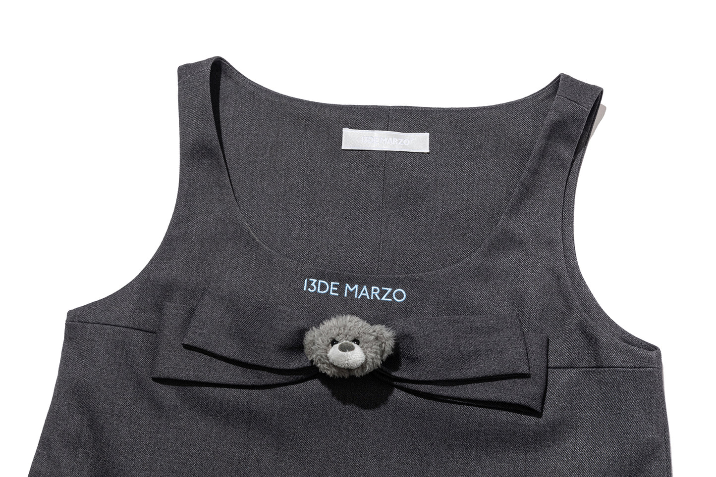 13DE MARZO Sleeveless Tulle Dress Dark Grey