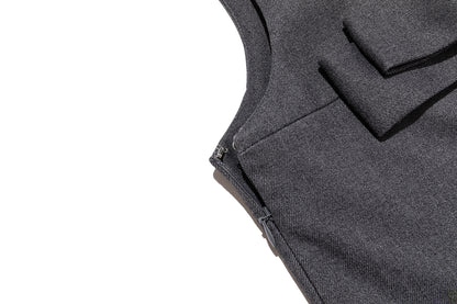 13DE MARZO Sleeveless Tulle Dress Dark Grey