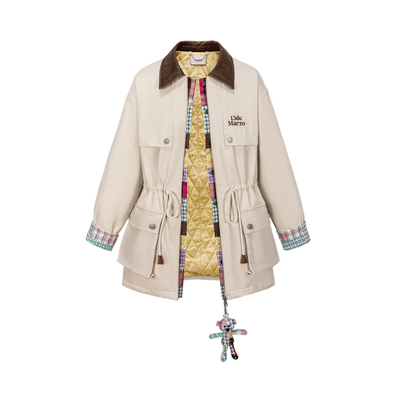 13DE MARZO Patchwork Bear Parka Coat - 13DE MARZO