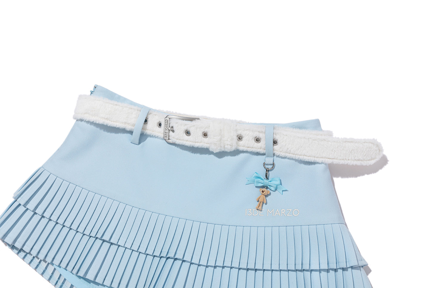 13DE MARZO Tiered Pleated Skort Blue