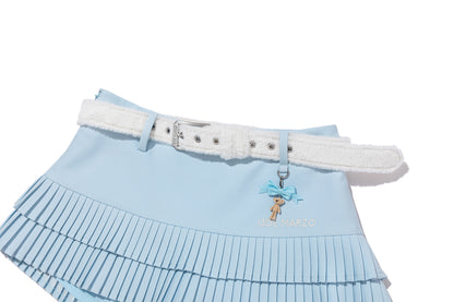 13DE MARZO Tiered Pleated Skort Blue
