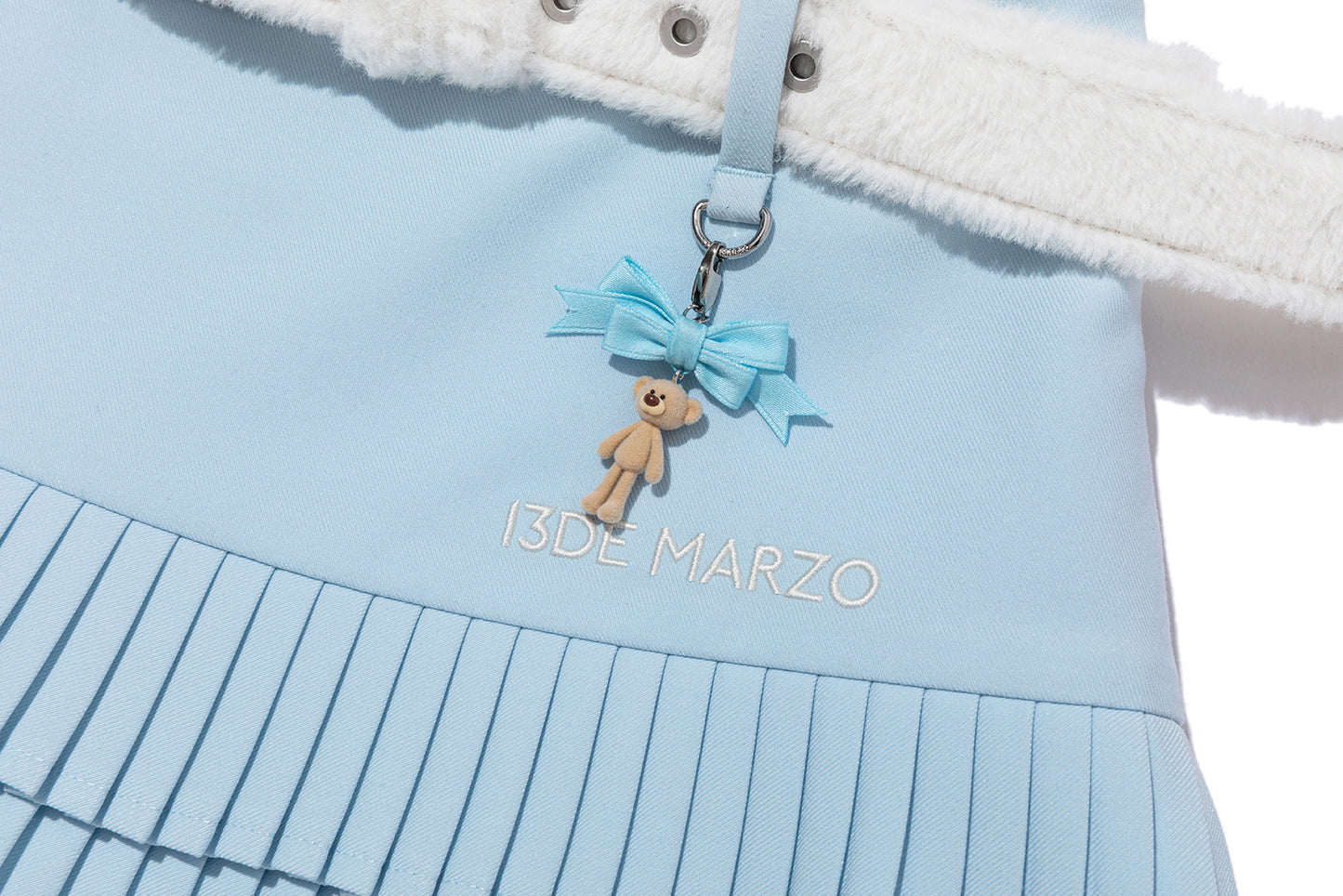 13DE MARZO Tiered Pleated Skort Blue