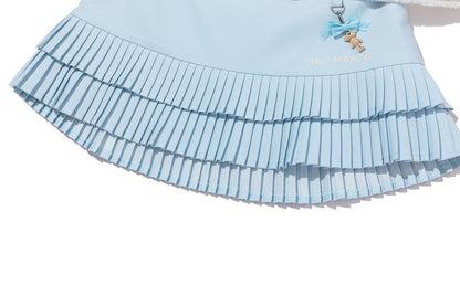 13DE MARZO Tiered Pleated Skort Blue