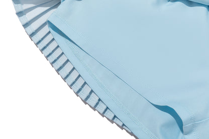 13DE MARZO Tiered Pleated Skort Blue