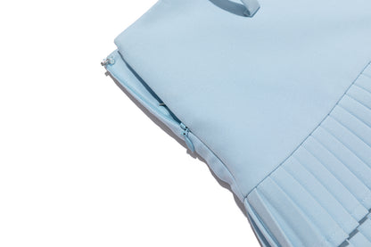 13DE MARZO Tiered Pleated Skort Blue