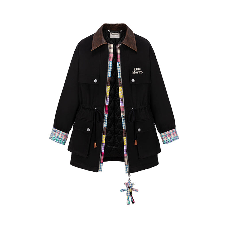 13DE MARZO Patchwork Bear Parka Coat - 13DE MARZO