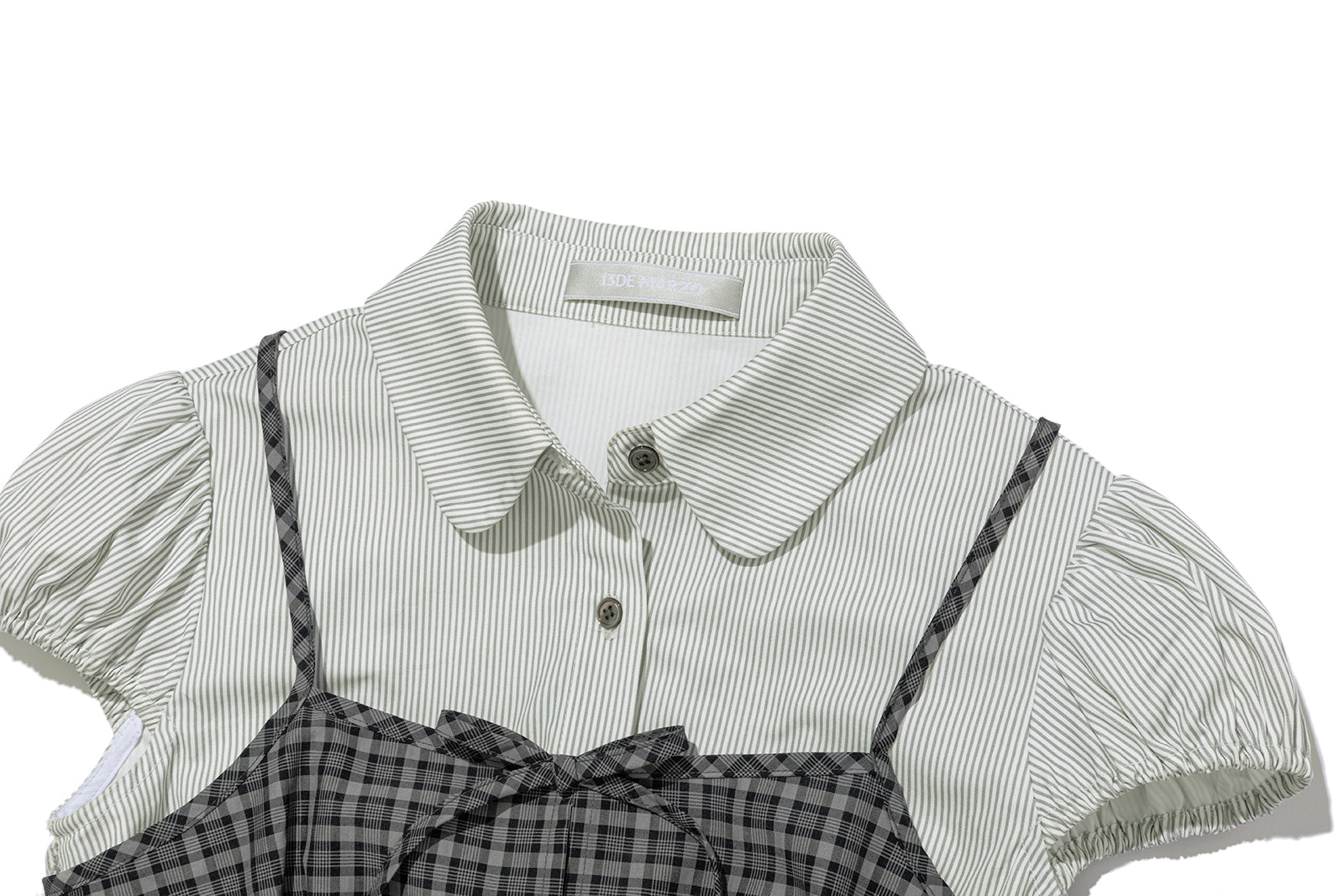 13DE MARZO Sleeveless Top with Puff Sleeve Shirt Dark Grey - 13DE MARZO