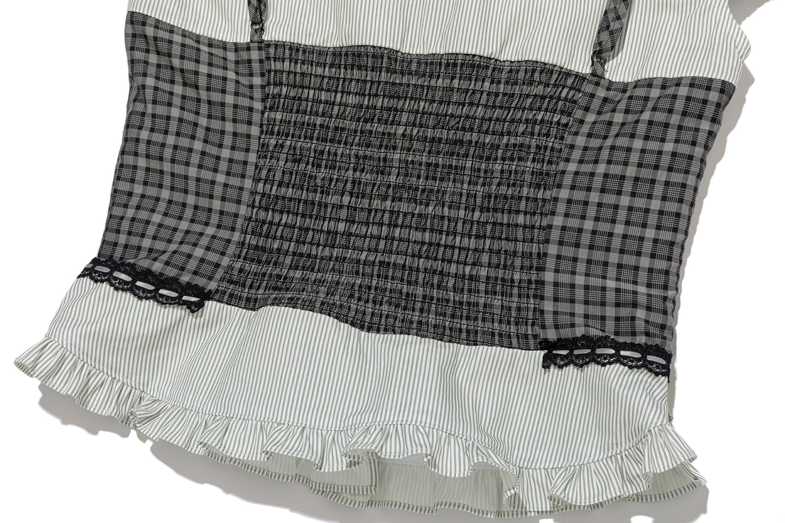 13DE MARZO Sleeveless Top with Puff Sleeve Shirt Dark Grey - 13DE MARZO