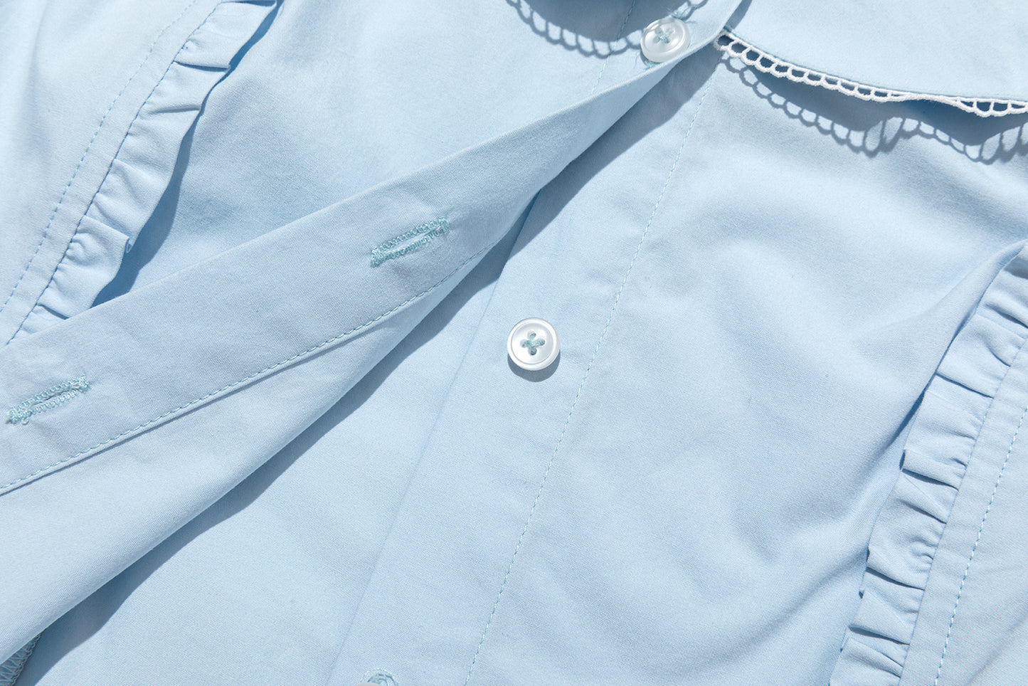 13DE MARZO Patchwork Two-Piece Style Shirt Blue - 13DE MARZO