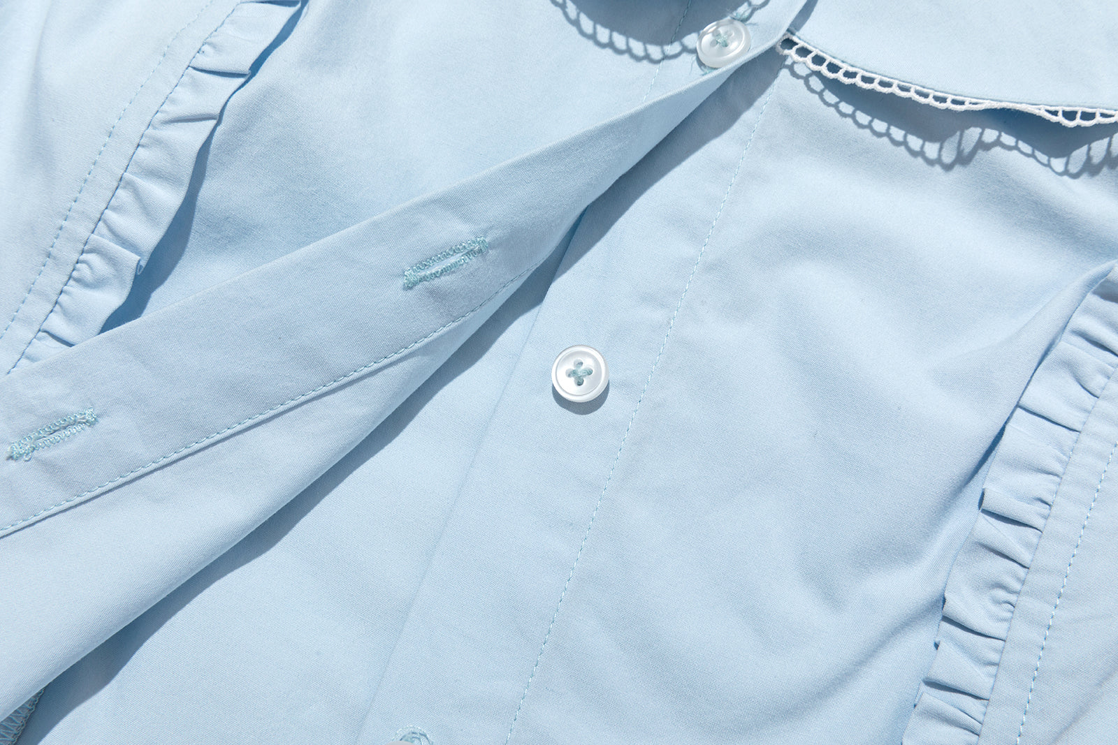 13DE MARZO Patchwork Two-Piece Style Shirt Blue - 13DE MARZO