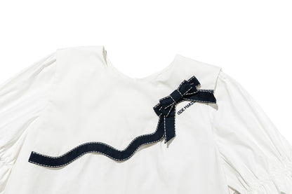 13DE MARZO Bow Tie Blouse - 13DE MARZO