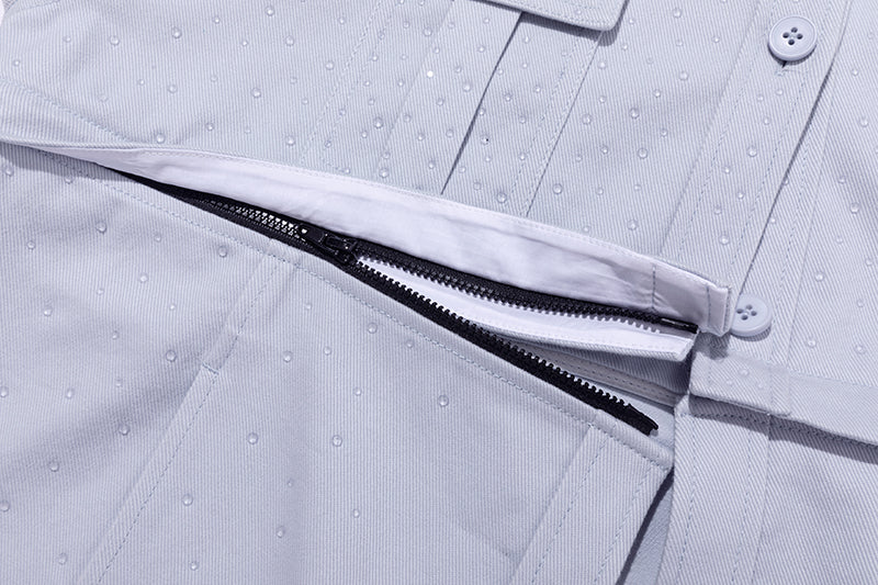 13DE MARZO All-Over Faux Rhinestone Shirt Jacket Blue